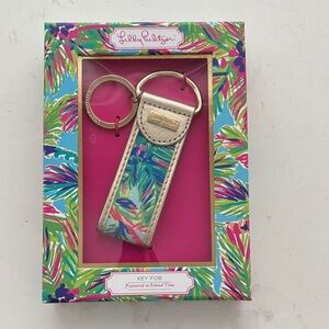 Lilly Pulitzer Vibrant Key Fob with Gold Accents